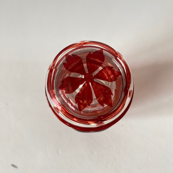Bohemian Glass Pickle Jar Ruby Red Grapes Pattern Vintage Circa 1930s AS IS. - Picture 2 of 11